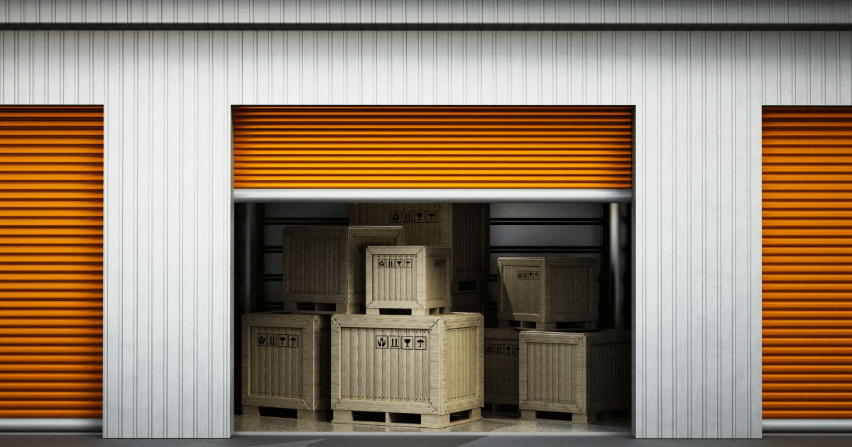 boxes on inside of storage warehouse