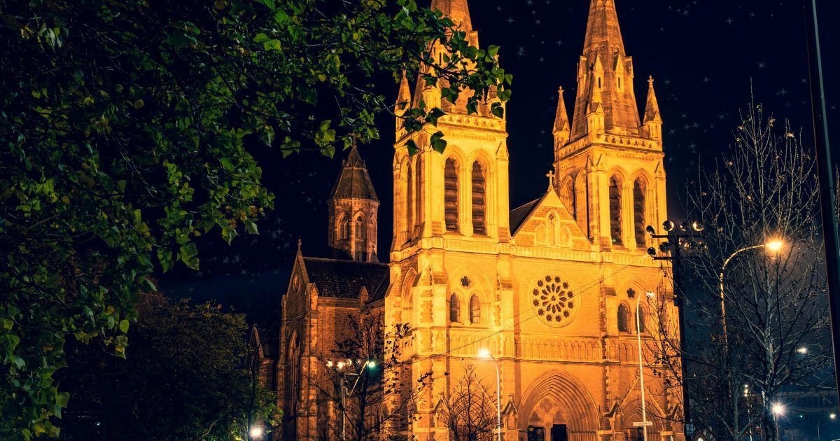 Adelaide Cathedral at night