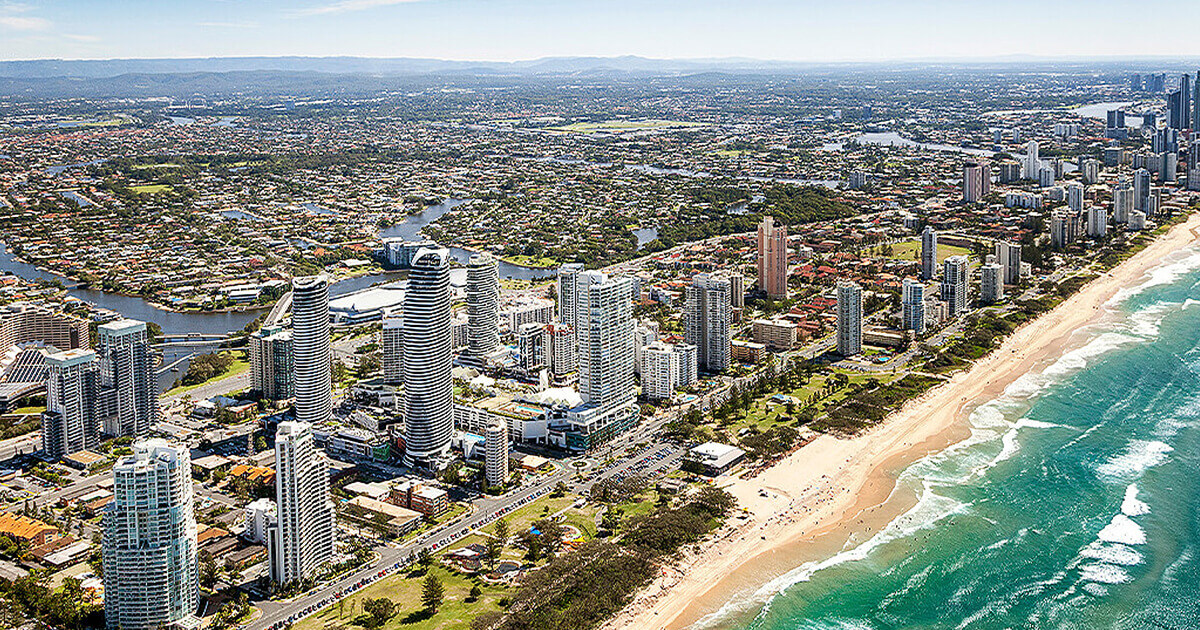 Aerial photo of the Gold Coast