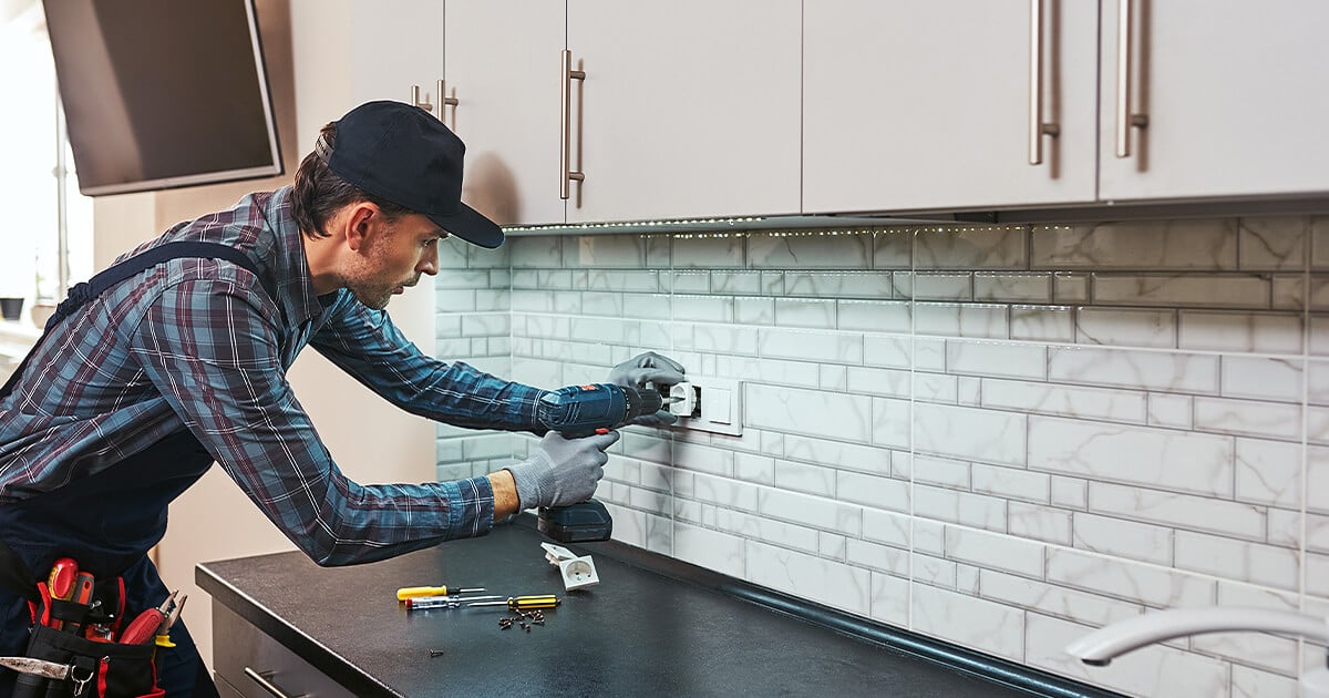 Electrician gets power set up in new home