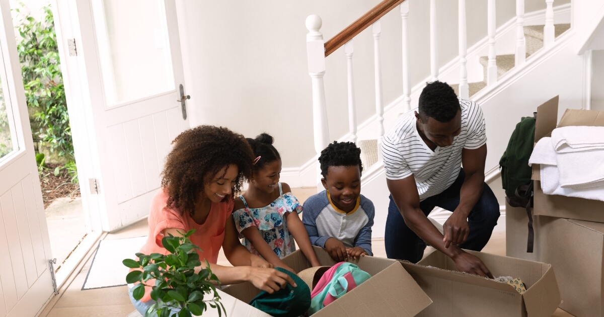 happy family moving into new home in Queensland