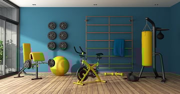 Yellow home gym equipment