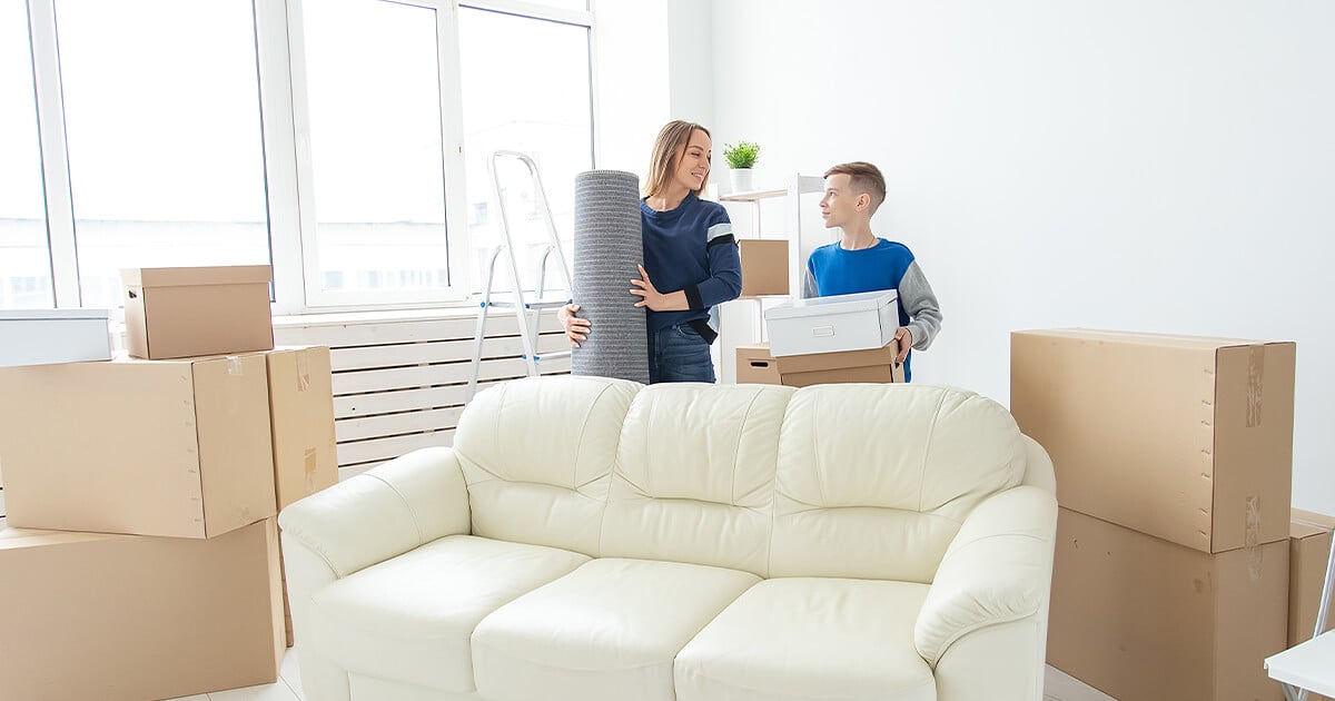 Young mum moves with son into new home