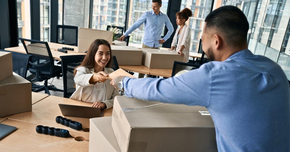 Professional Movers helping do an office relocation