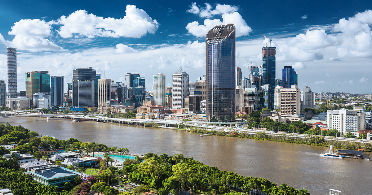 Brisbane city skyline at midday