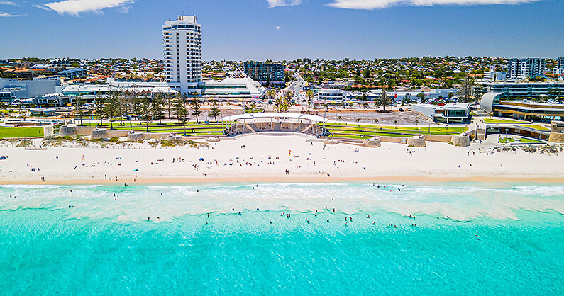 Perth, Scarborough Beach with Blue Water