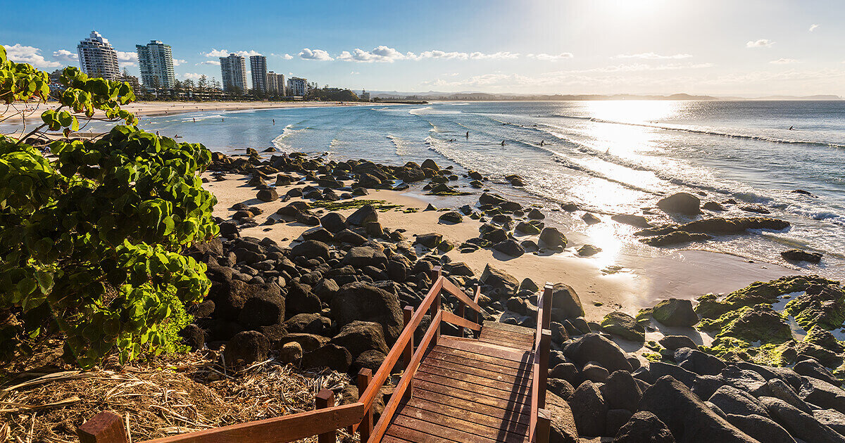 Wide view of Queensland beach