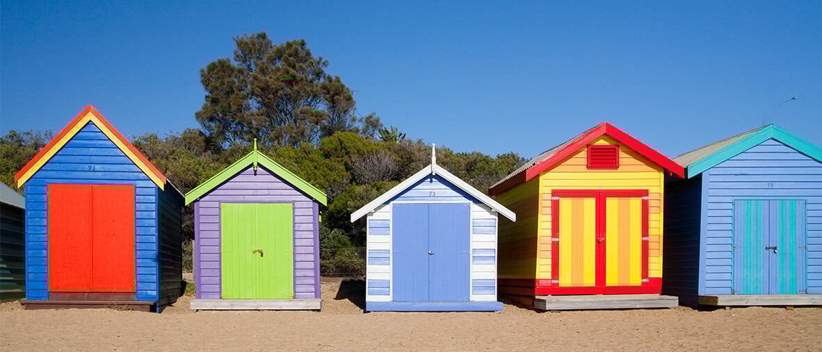 Brighton Beach bathing boxes