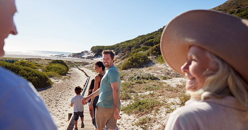 Family on a beach in WA