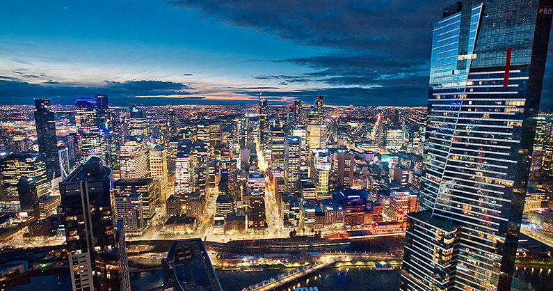 Melbourne City View at Night