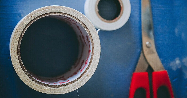 Moving packing tape and scissors