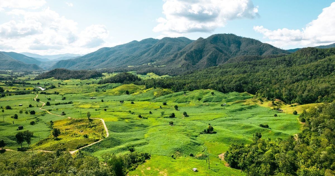 Green hils and farmland queensland