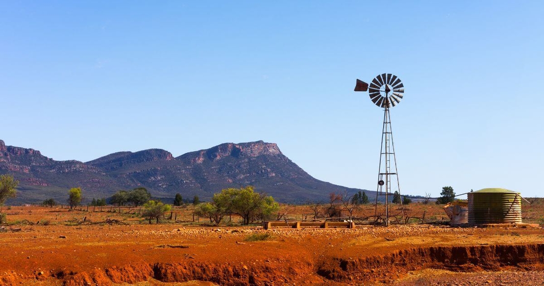 Red dirt and windmill